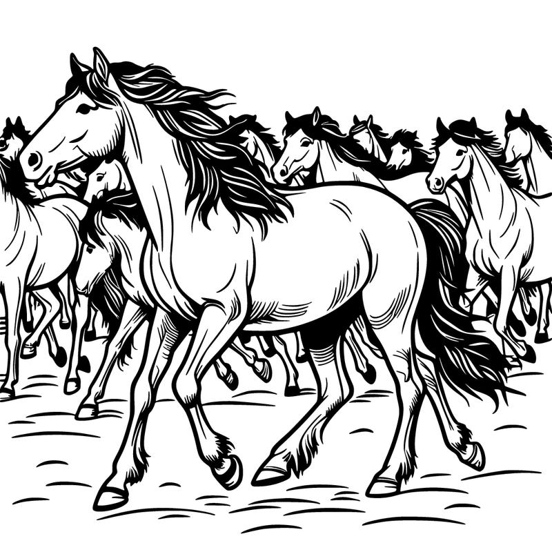 wild herd of horses