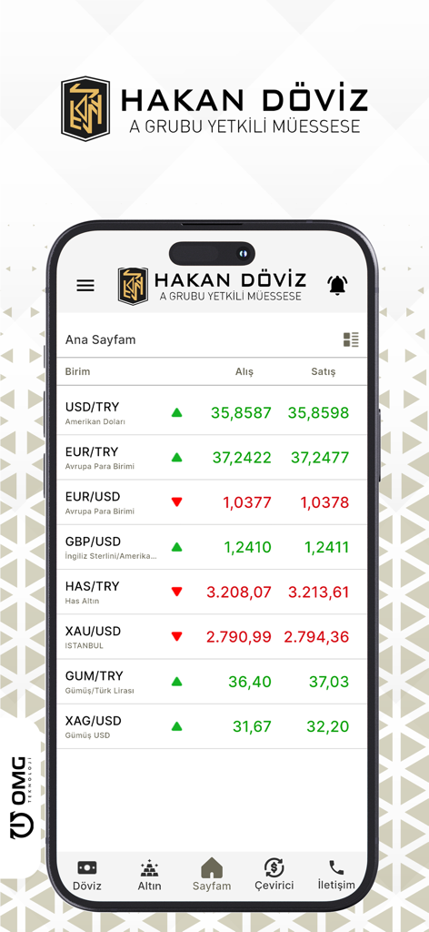 Hakan Döviz - Hakan Döviz 모바일 앱이 실시간 환율 및 금 가격을 보여줍니다