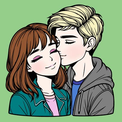 realistic girl and boy  love