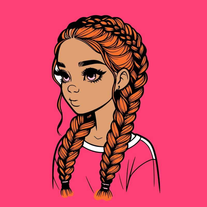 realistic girl with braids