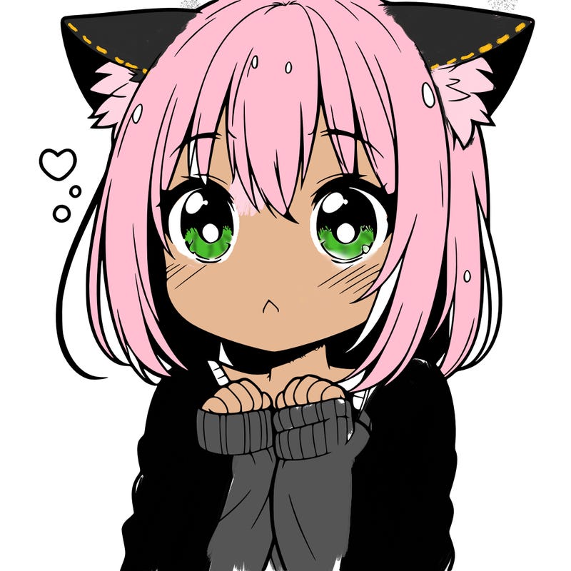 shy anime catgirl