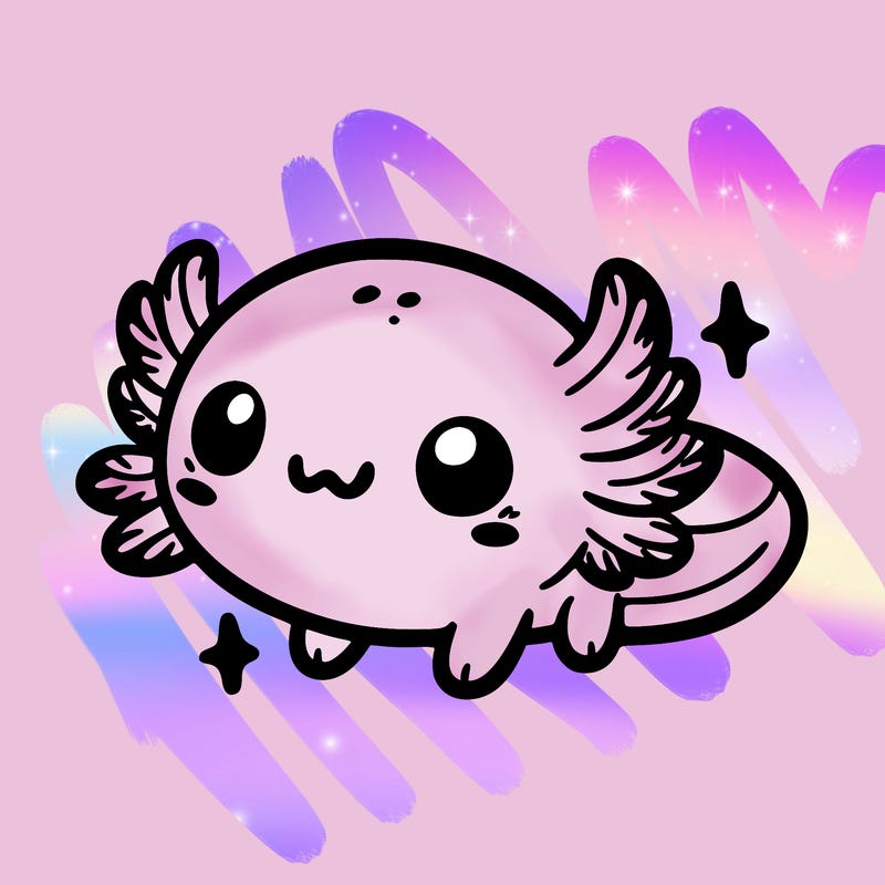cute easy baby axolotl