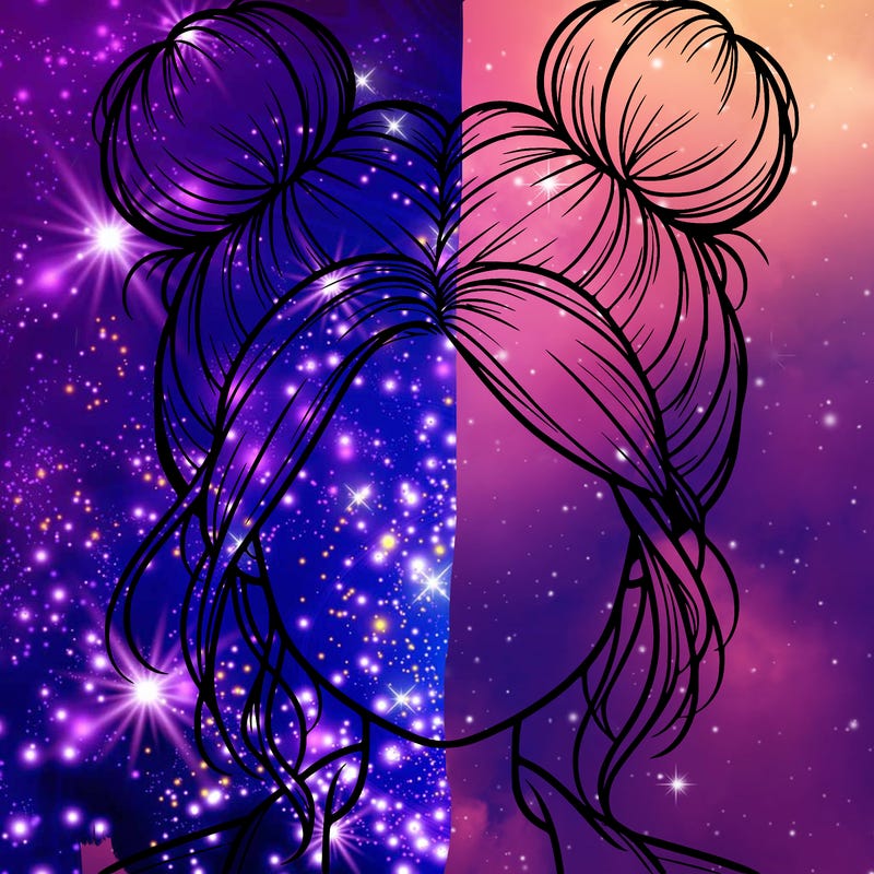 realistic girl with buns on the top of her hair