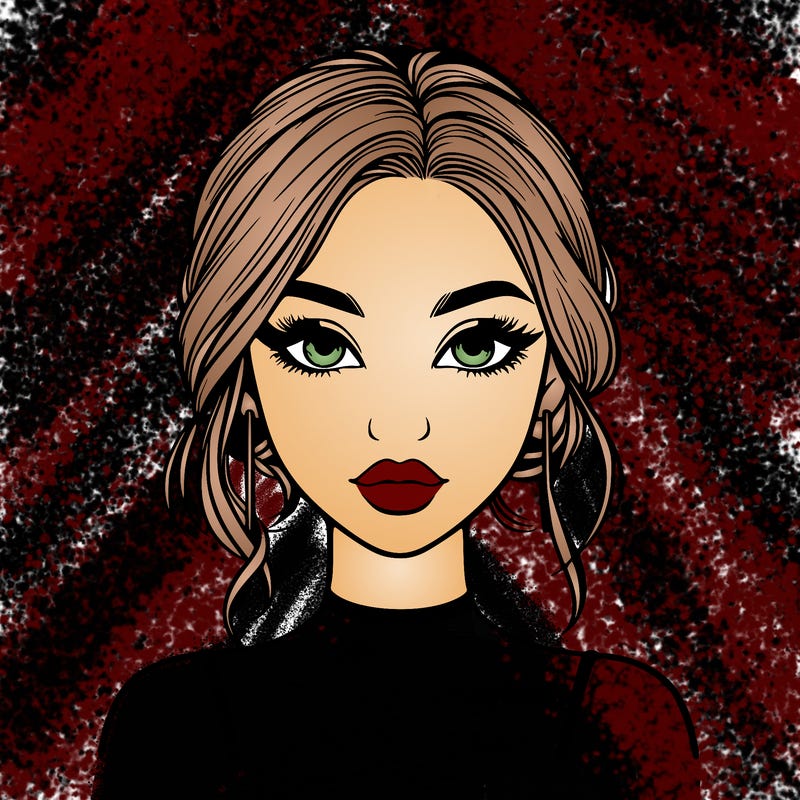 realistic girl with makeup on