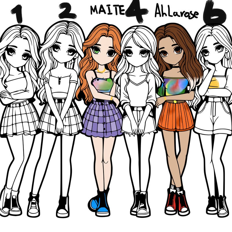 a group of girls realistic