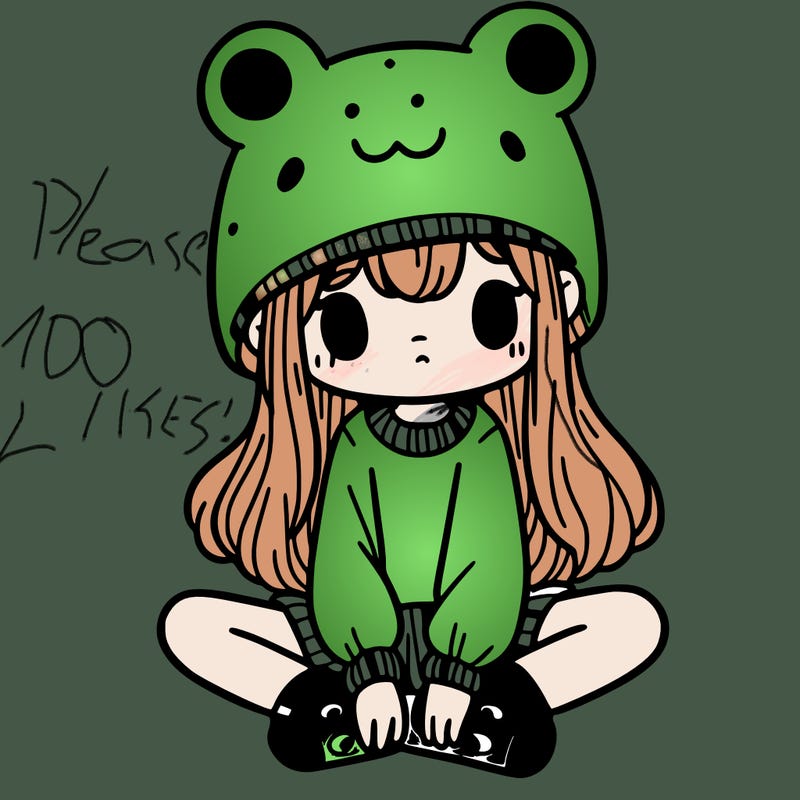 a girl wearing a frog hat and some frog socks