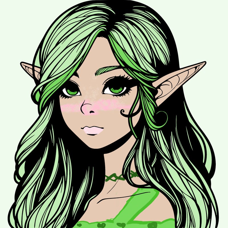 elf girl realistic dark fantasy