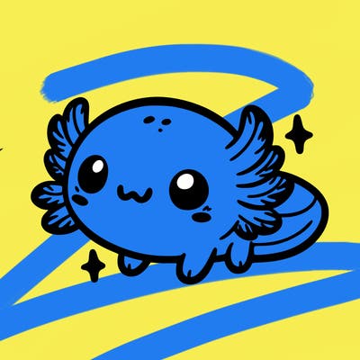 cute easy baby axolotl