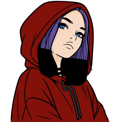 a realistic girl in a hoodie