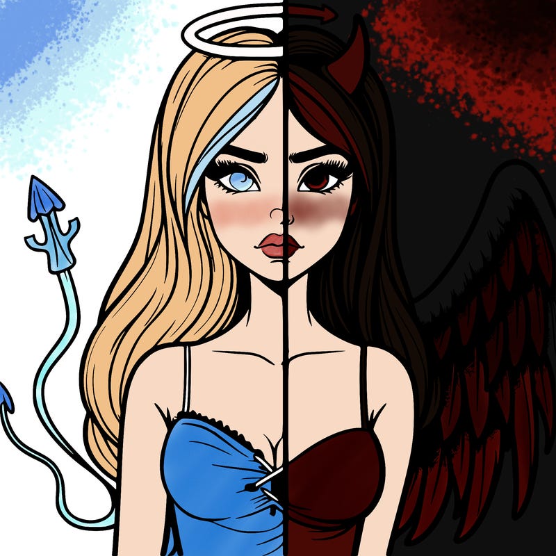 devil vs angel realistic girl