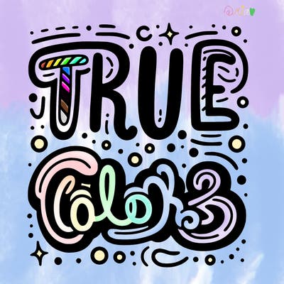 "true colors" written