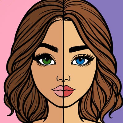 realistic girl split half