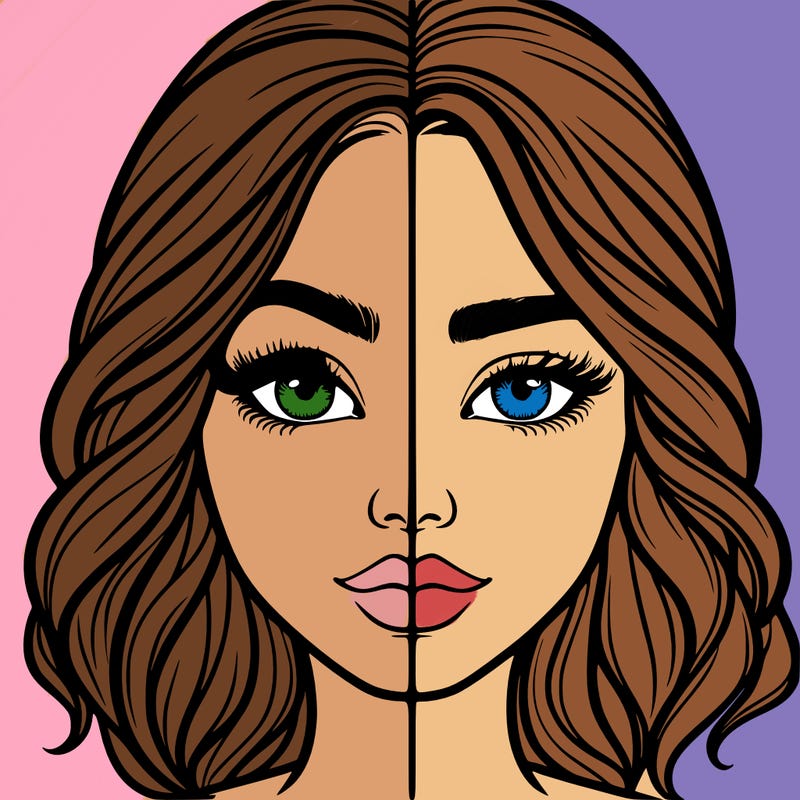 realistic girl split half