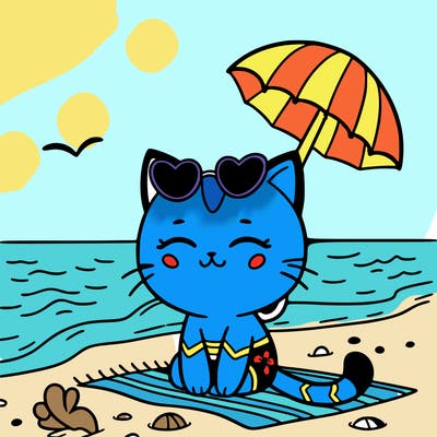 cat woman at the beach