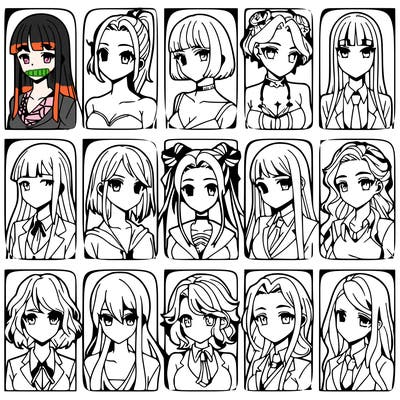 girls that look diffrent anime