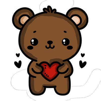 cute bear with heart