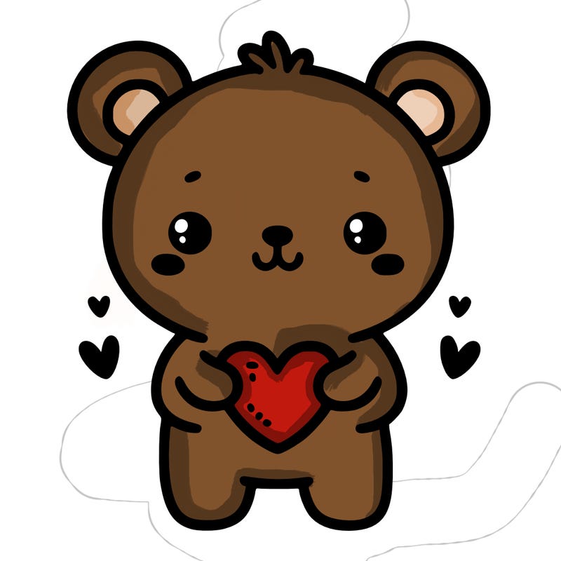 cute bear with heart