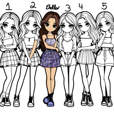 a group of girls realistic