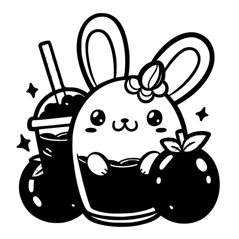 orange flavored rabbit boba