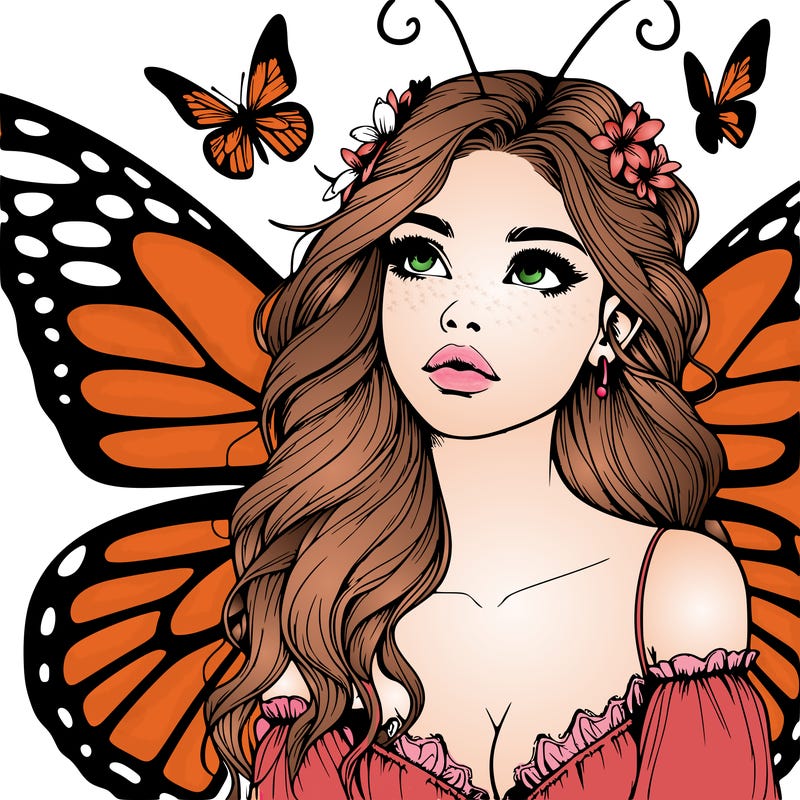 butterfly fairy realistic girl