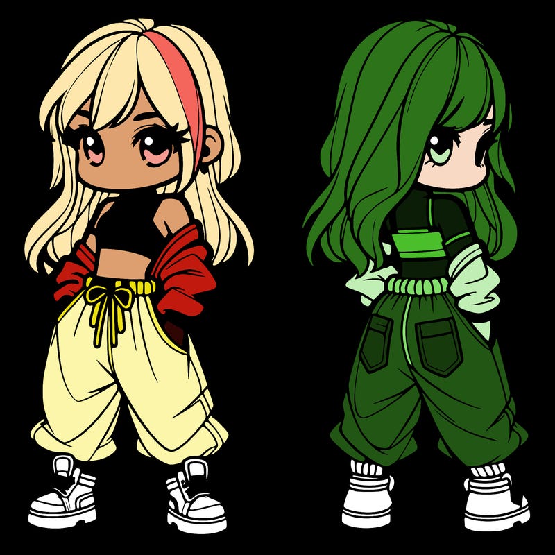 girl in crop top and baggy pants