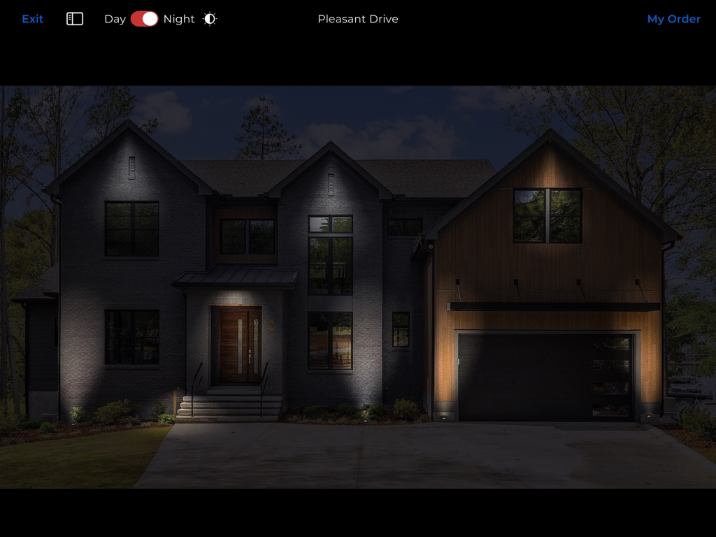 AMP® LIGHTING VISUALIZER - Professional outdoor nightscape lighting visualization on a house facade