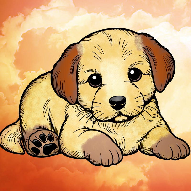 a cute realistic puppy