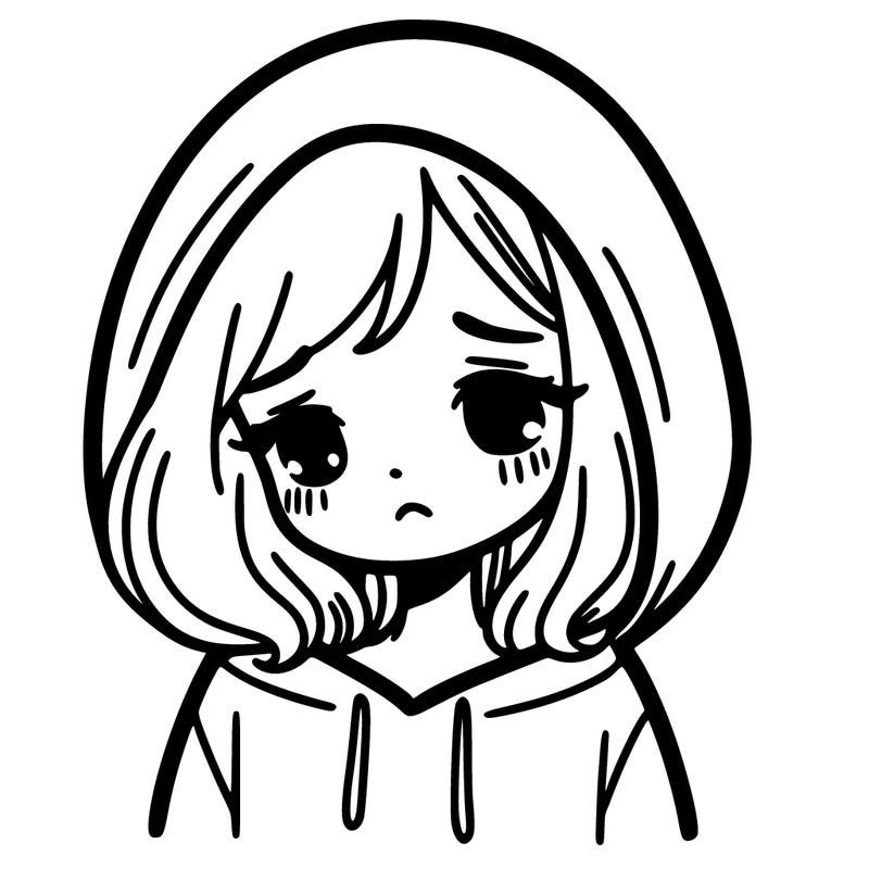 sad girl with a hoodie