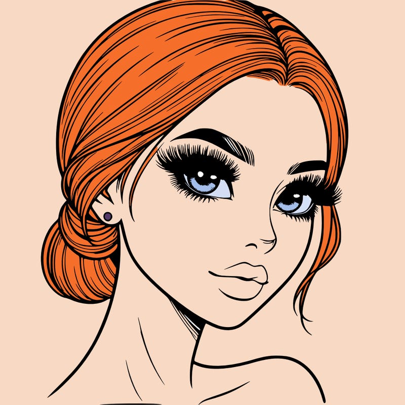 realistic girl with lashes