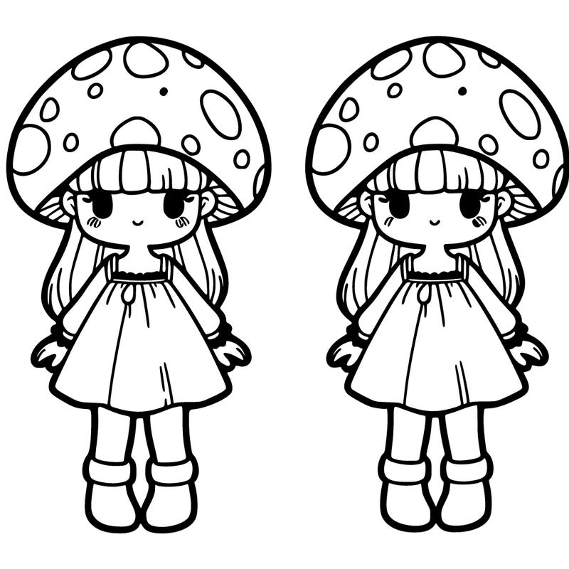 cute girl in mushroom dress