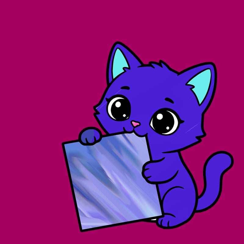 a small cat with a blank sheet of paper in its hand. the cat is sooooooo cute!