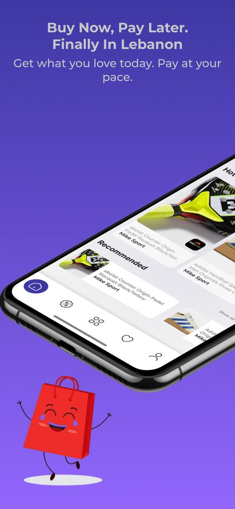 Slideit - Shop Now Pay Later - Slideit mobile app screen displaying buy now pay later services in Lebanon with featured products.