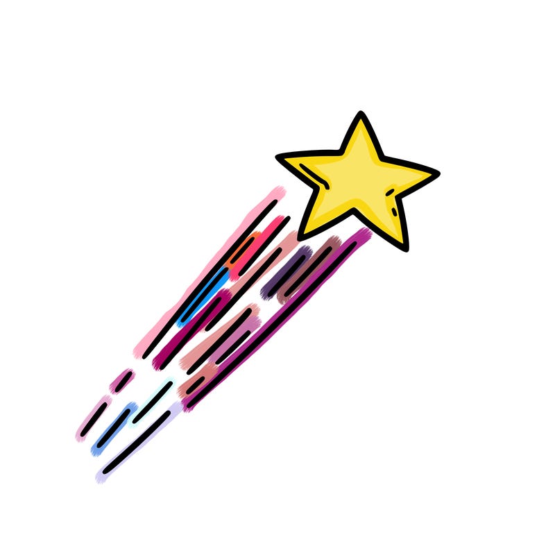 a shooting star in the sky