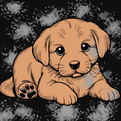 a cute realistic puppy