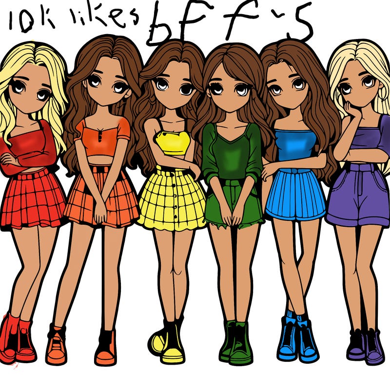 a group of girls realistic