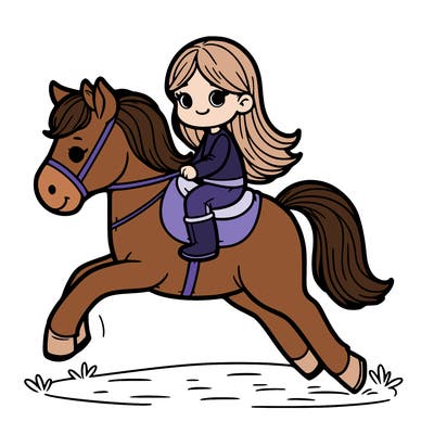 horse with girl riding on it