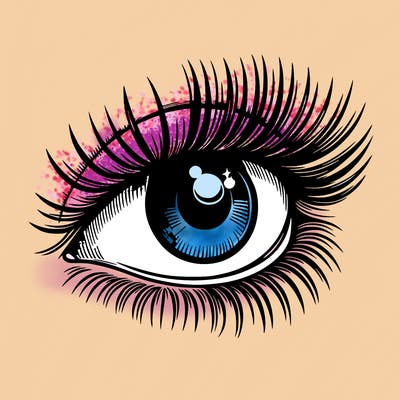 realistic eye long eylashes