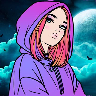 a realistic girl in a hoodie