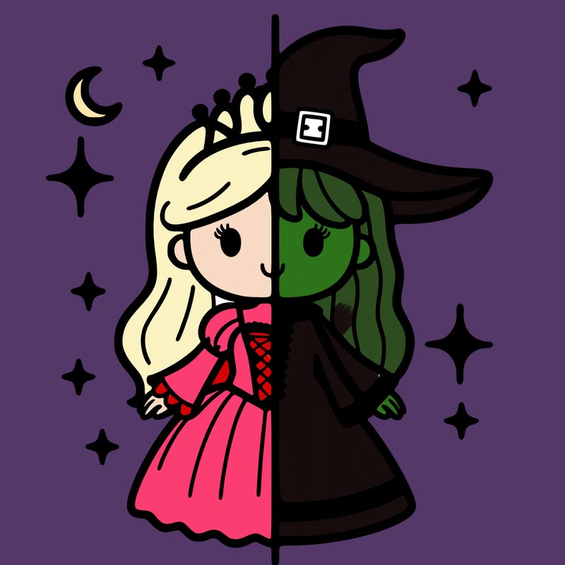 split princess and witch