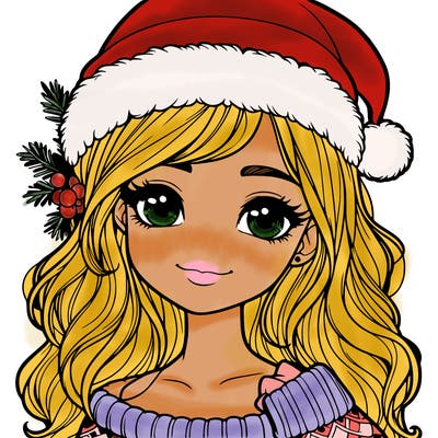 realistic christmas girl