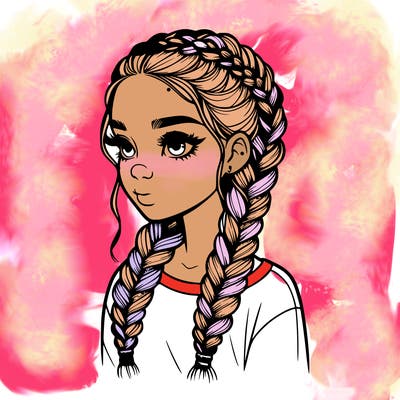 realistic girl with braids