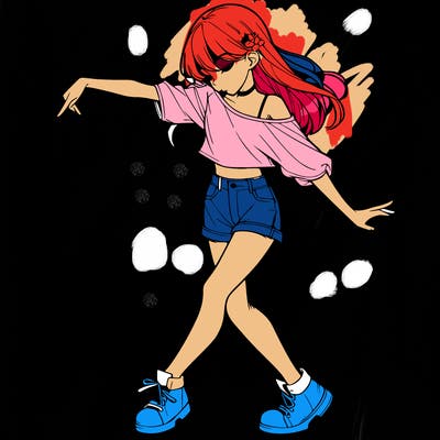 realistic girl danceing