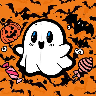 halloween cute little ghost