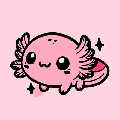 cute easy baby axolotl