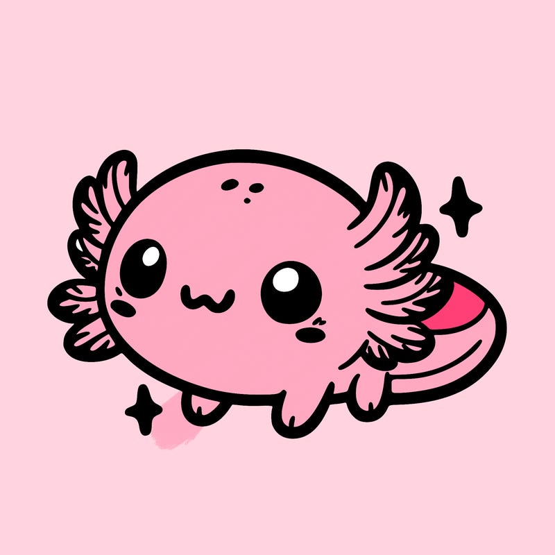 cute easy baby axolotl
