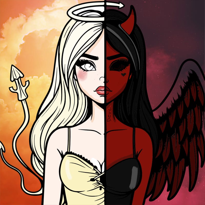 devil vs angel realistic girl