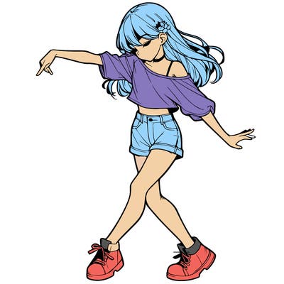 realistic girl danceing
