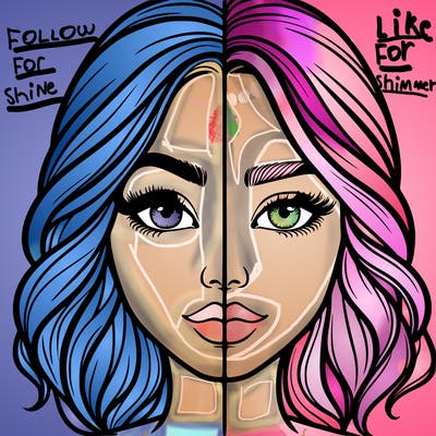 realistic girl split half