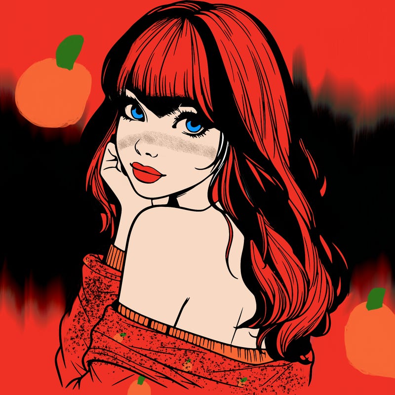 realistic girl with bangs looking over her shoulder