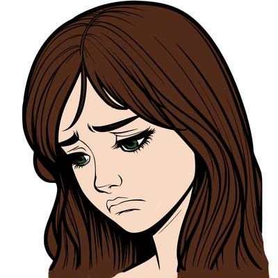 depressed realistic girl crying